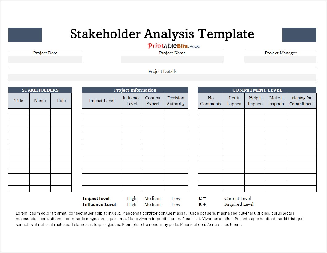 Stakeholder Analysis Template